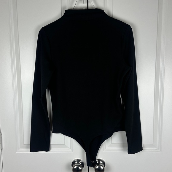 Express Black Body Contour Mock Neck Cutout Bodysuit - Picture 5 of 8
